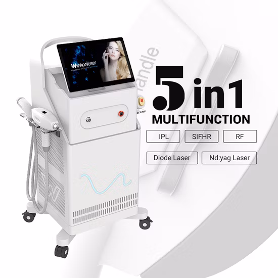 5in1 IPL Opt Elight RF ND YAG Pigmentación Máquina de eliminación de acné Máquina de eliminación de tatuajes con láser de picosegundos