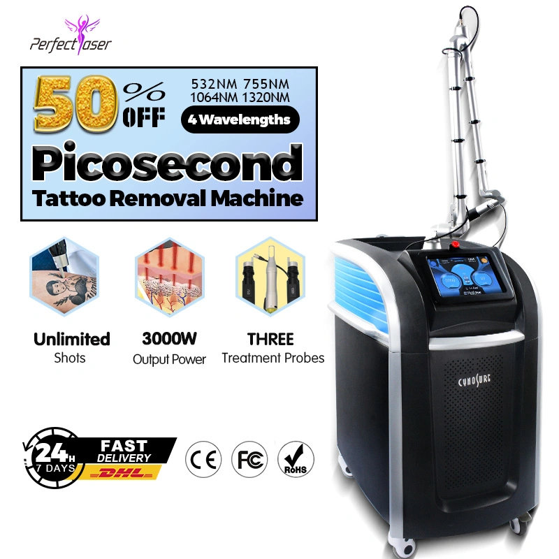 Professional Laser Picosecond Tattoo Removal Q-Switch ND YAG Laser 1064nm 532nm 755nm 1320nm Pico Second Scar Spot Removal Machine